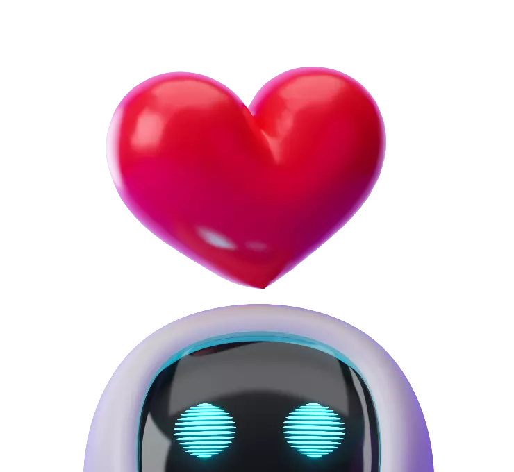 robot with love heart 